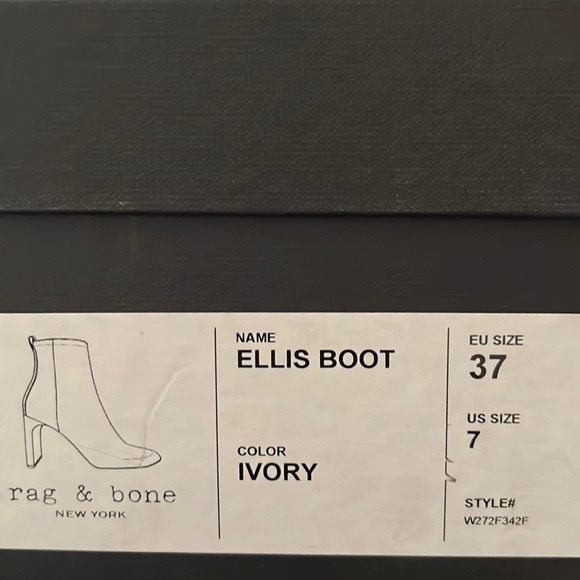 NWT rag & bone Ellis Boot Ivory Italian Lamb Leather. Size 7 or Size 8 - Picture 13 of 16